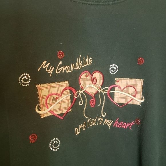 Grandmacore Grandma Green Burgundy Sweatshirt Extra Large XL - Picture 3 of 4